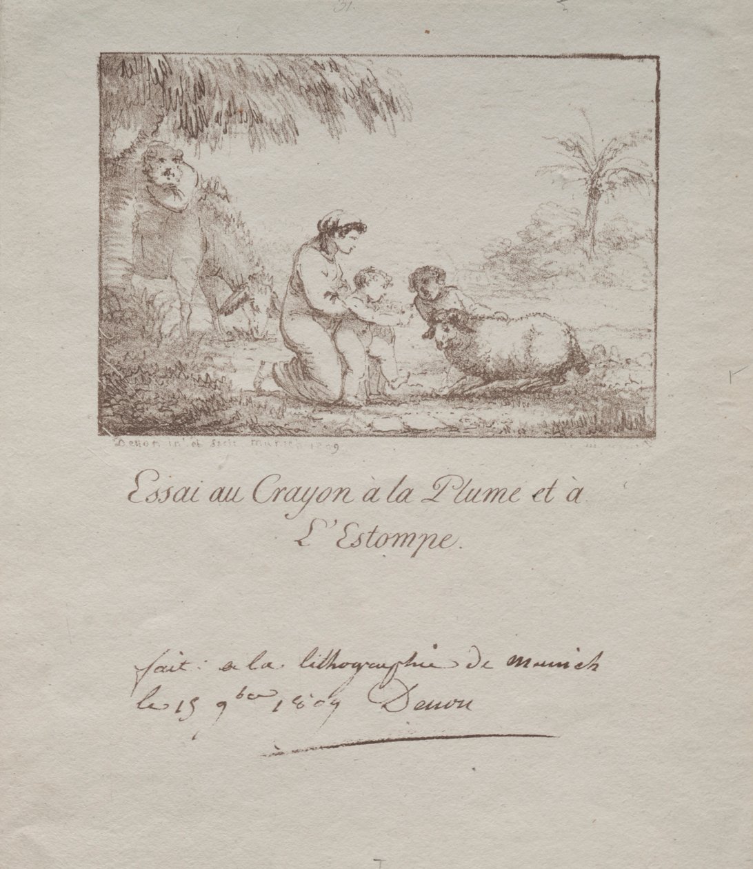 Pyhä perhe lennossa Egyptiin, 1809. tekijältä Dominique Vivant Denon