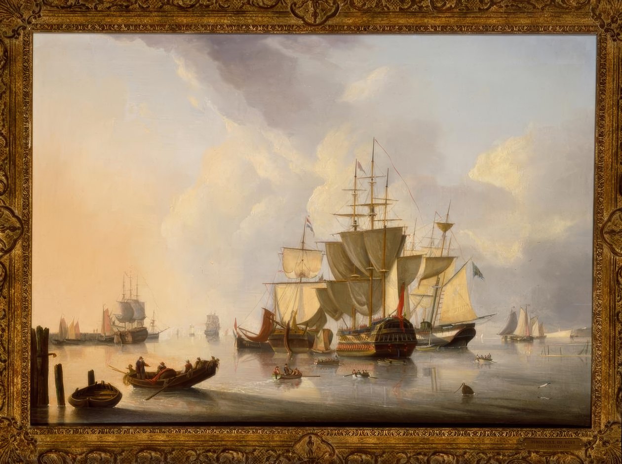 Englischer Zweidecker / Gemälde, 1829, v. D. de Bast tekijältä Dominique de Bast
