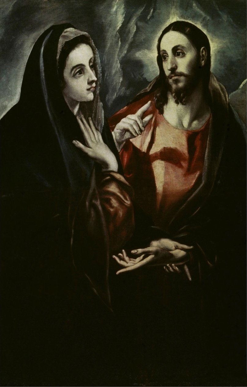 Kristus jättää hyvästit Marialle tekijältä El Greco