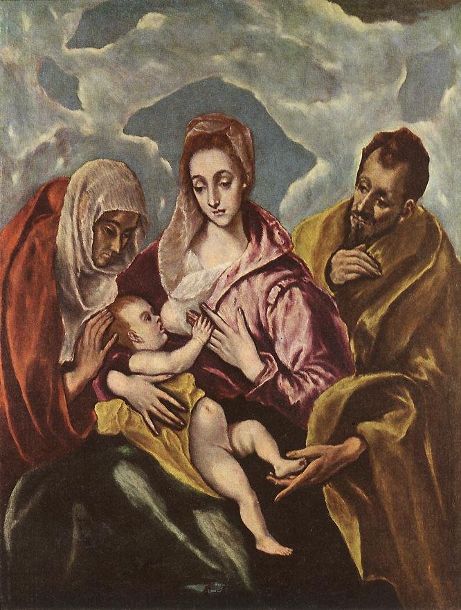 Pyhä perhe Pyhän Annan kanssa tekijältä El Greco