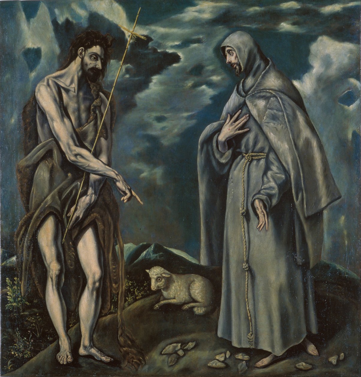 Pyhä Johannes Kastaja ja pyhä Franciscus Assisilainen tekijältä El Greco
