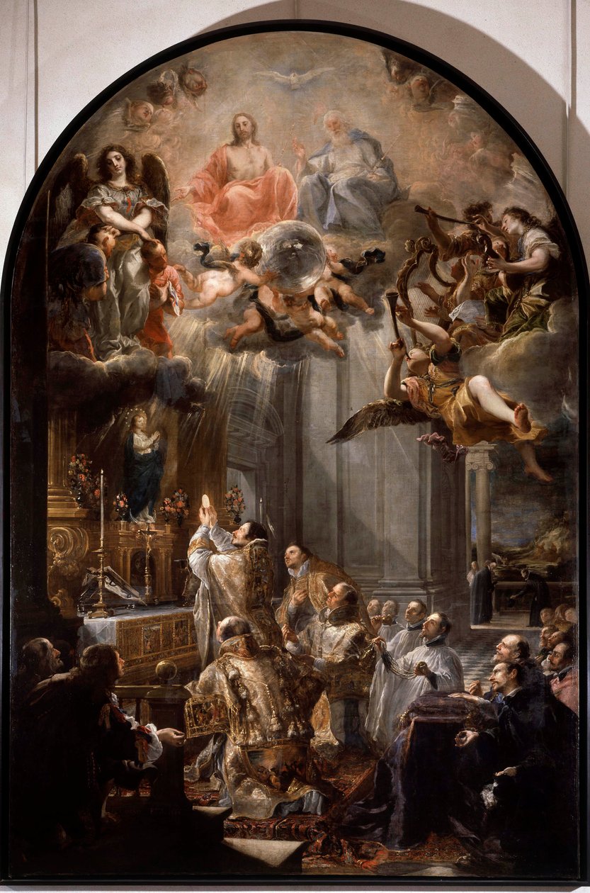 Kolminaisuuden ritarikunnan perustamismessu Kolminaisuuden (tai kaikkein pyhimmän kolminaisuuden) uskonnollisen ritarikunnan perusti Johannes Mathalainen (1154-1213). Juan Carreno de Mirandan (1614-1683) maalaus Sun. 5x3,1 m tekijältä Don Juan Carreno de Miranda