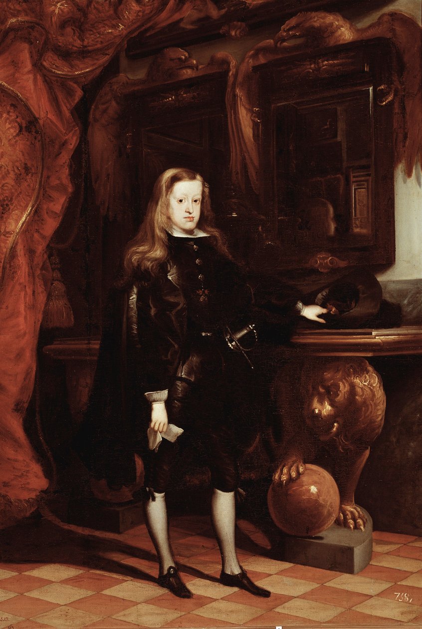 Espanjalaisen Kaarle II:n muotokuva (öljy kankaalle, n. 1675) tekijältä Don Juan Carreno de Miranda
