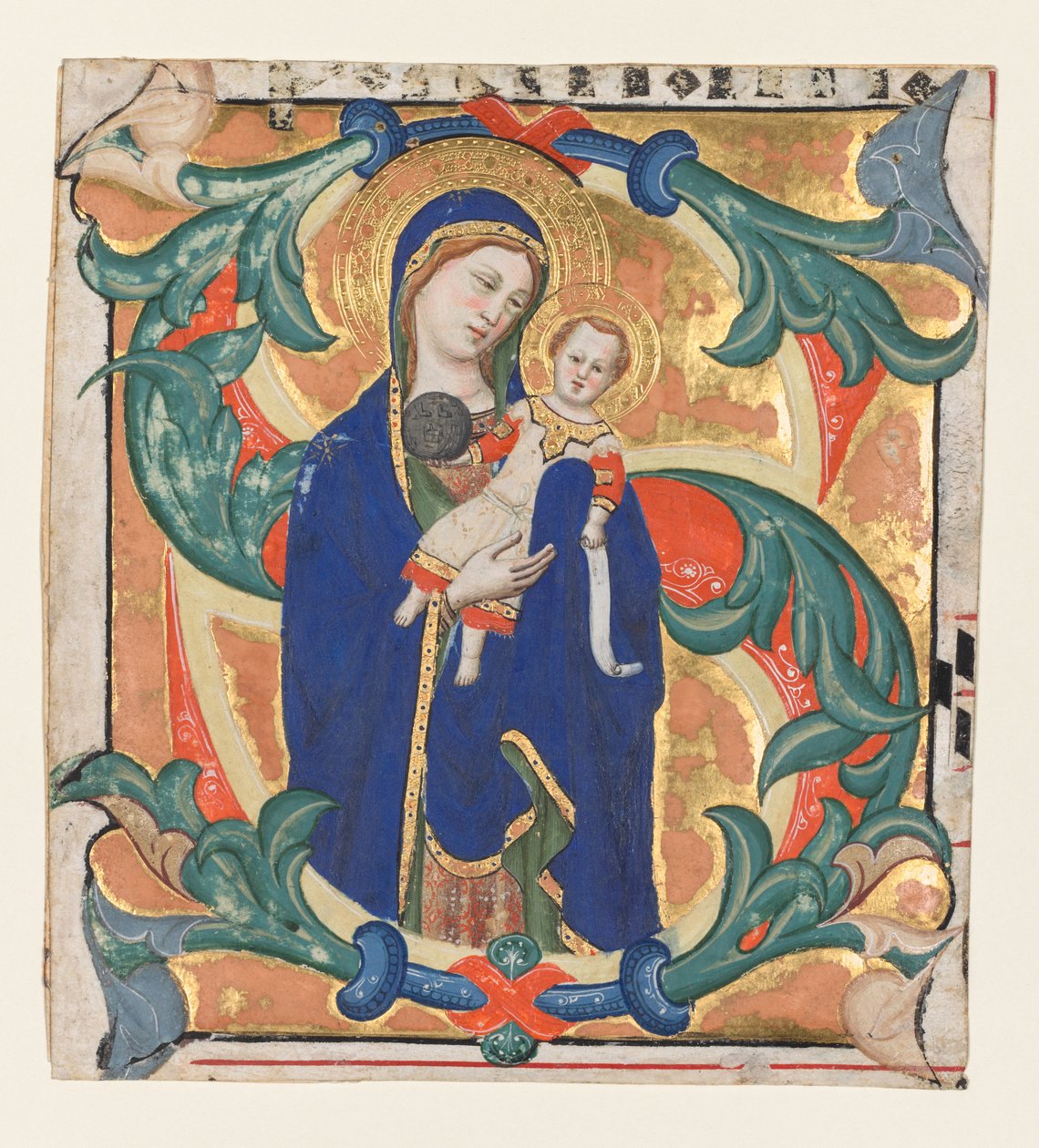 Alkuperäinen S[alve sancta parens] Graduaalista: Madonna ja lapsi, n. 1370-1374. tekijältä Don Silvestro dei Gherarducci