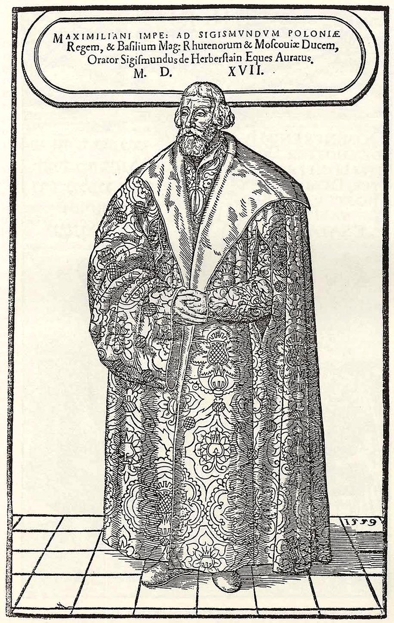 Puolan ja Venäjän suurlähettilään paroni Sigmund von Herbersteinin muotokuva, 1559 tekijältä Donat Hübschmann