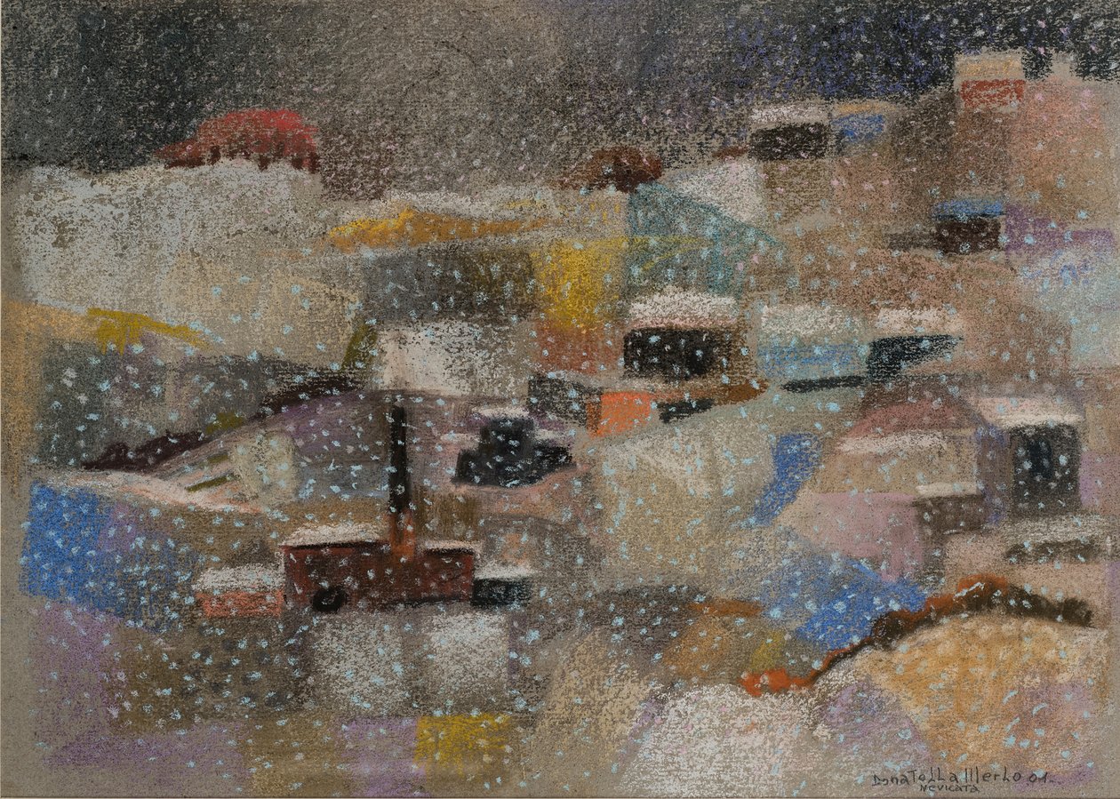 Lumisade, 2001 (pastelli samettipaperille) tekijältä Donatella Merlo