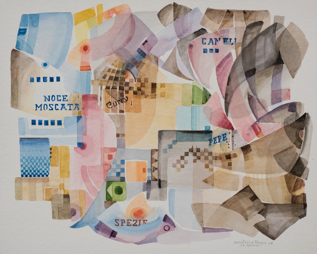 Mausteet, 2008 (akvarelli paperille) tekijältä Donatella Merlo