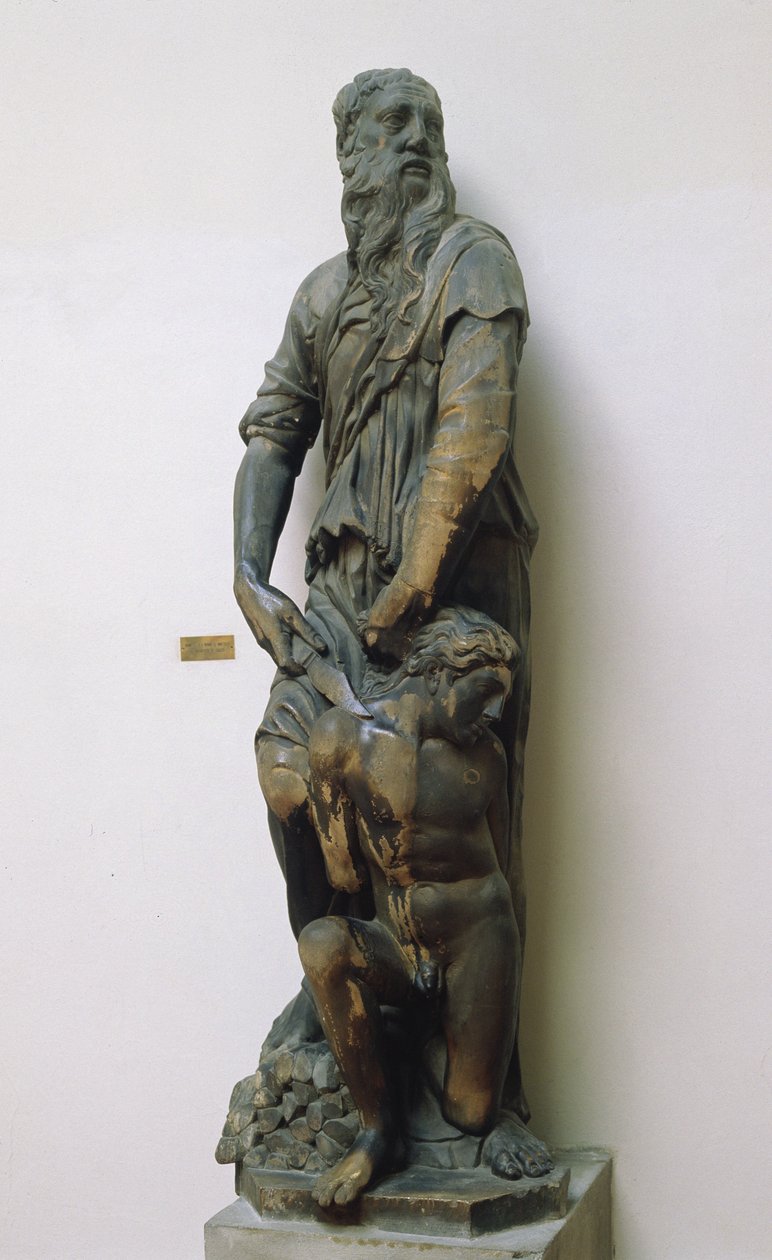 Abraham ja Iisak, 1421 (kullattu marmori) tekijältä Donatello