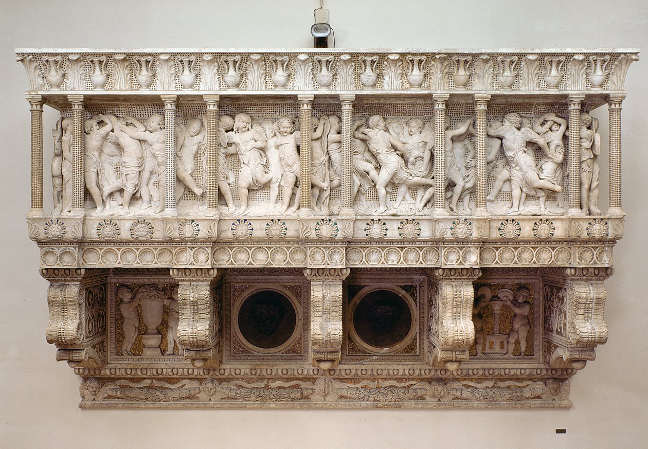 Cantoria, n. 1433-1438 (marmori- ja lasimosaiikki) tekijältä Donatello