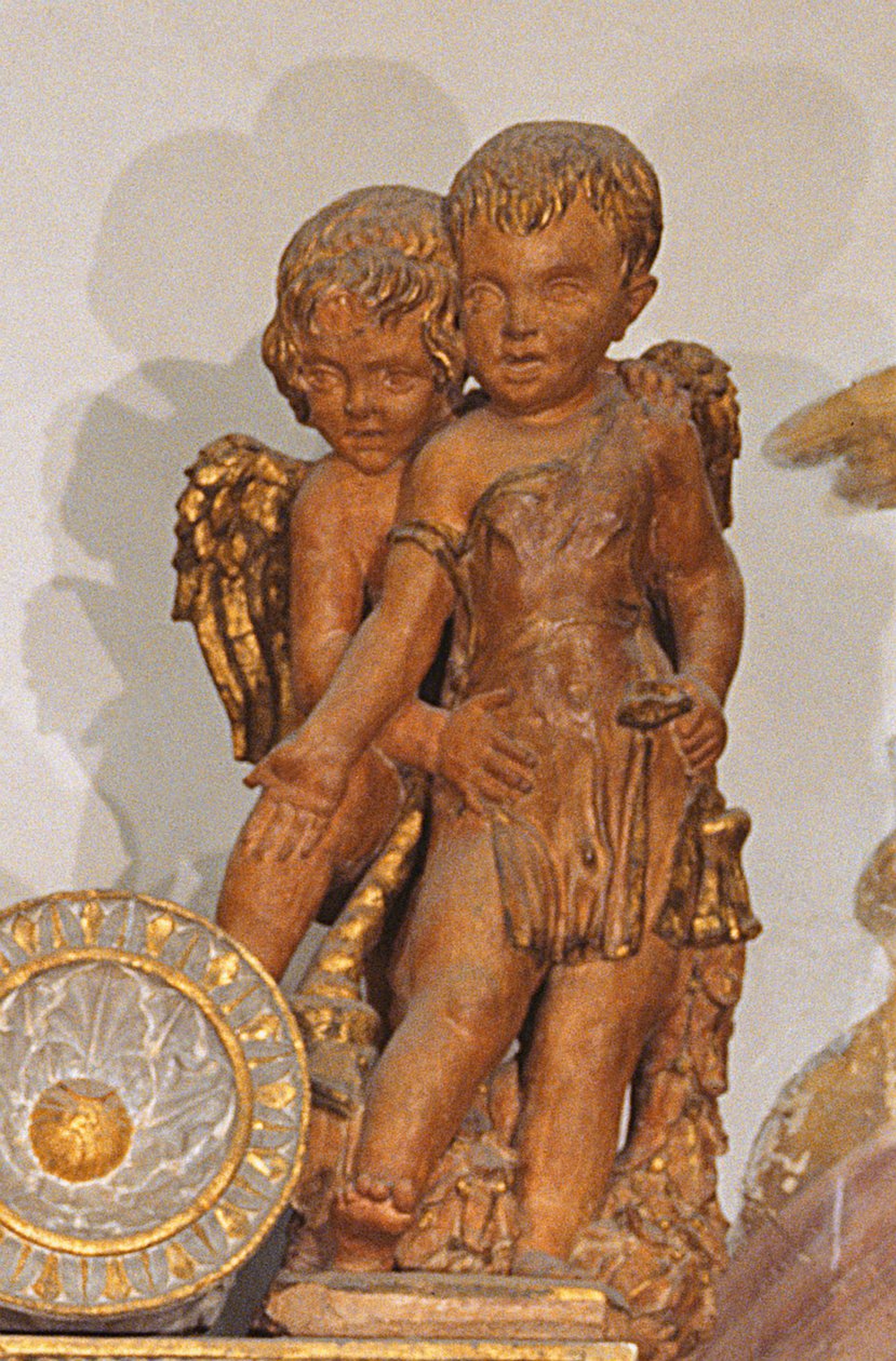 Cavalcanti Annunciation kullattu kalkkikiviyksityiskohta 64350 tekijältä Donatello