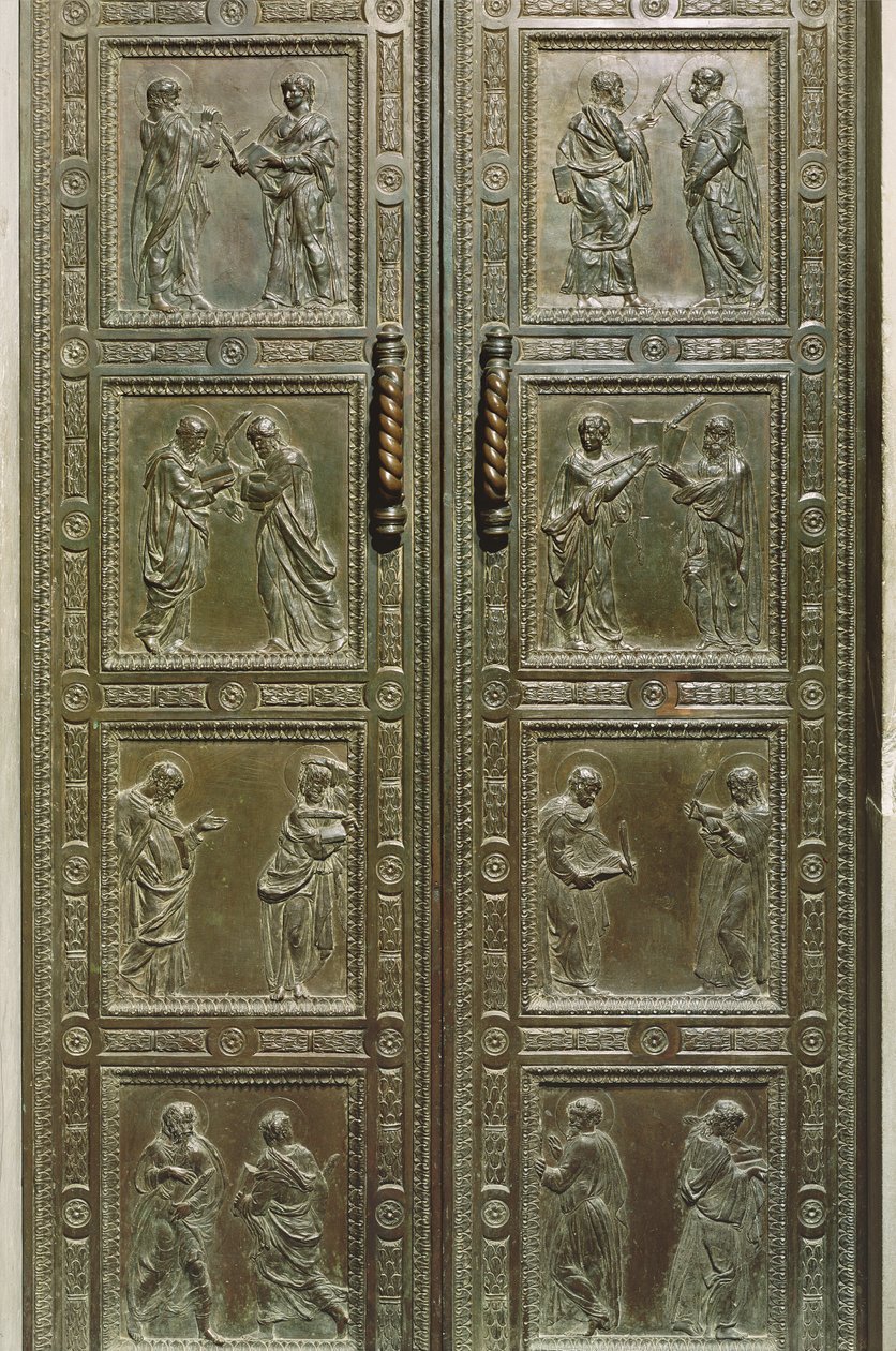 Ovet, jotka kuvaavat marttyyreja, 1440-43 (pronssi) (yksityiskohta) tekijältä Donatello