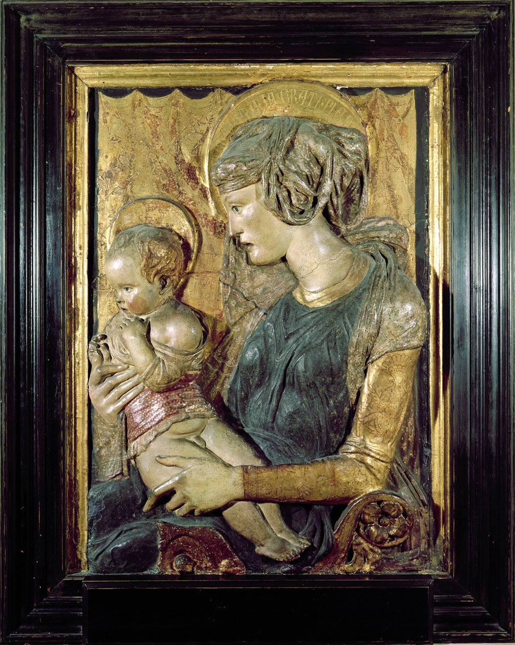 Madonna ja lapsi (monivärinen marmori) tekijältä Donatello
