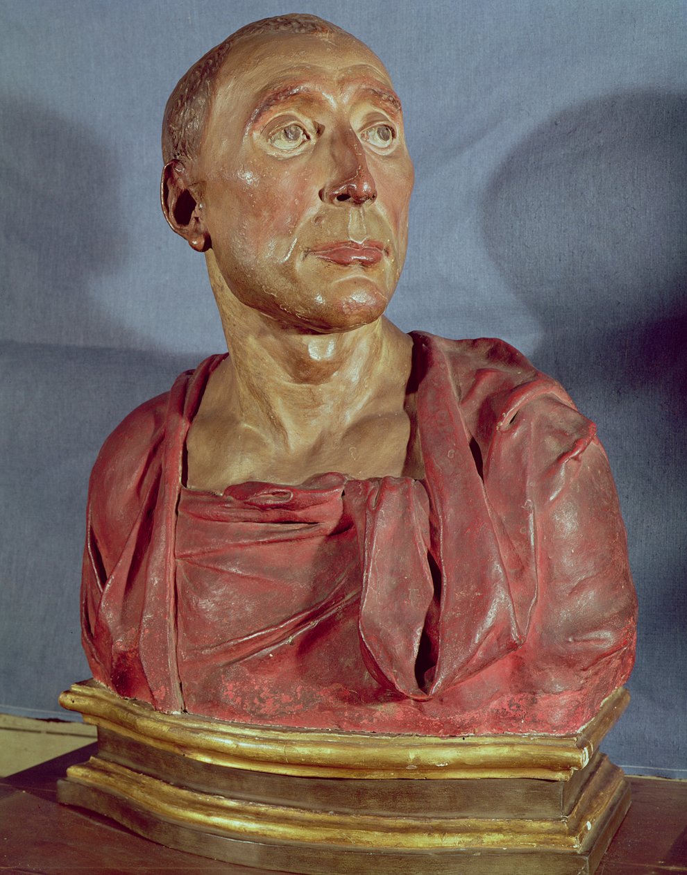Niccolo da Uzzanon condottiere (1359-1431) muotokuva (monivärinen terrakotta) (katso myös 85211 ja 100339) tekijältä Donatello