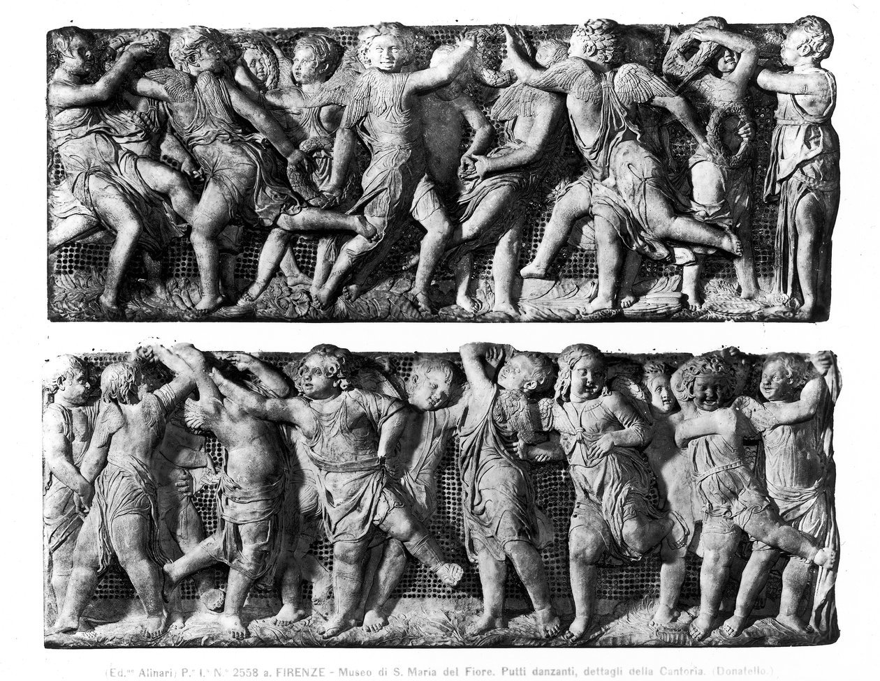 Tanssiva Putti-paneeli, Cantoriasta, Duomon laulugalleriasta (marmori) tekijältä Donatello