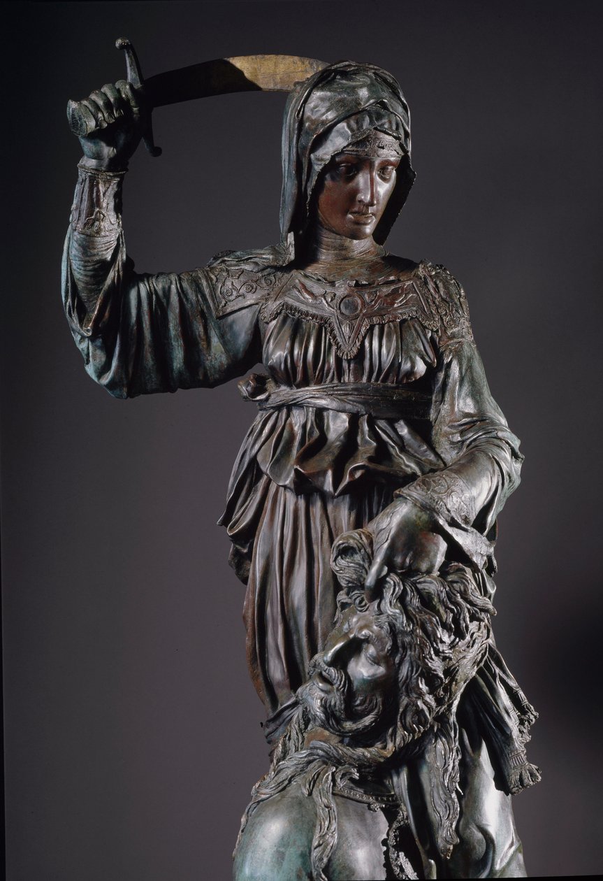 Judith ja Holofernes. Pronssinen veistos tekijältä Donatello