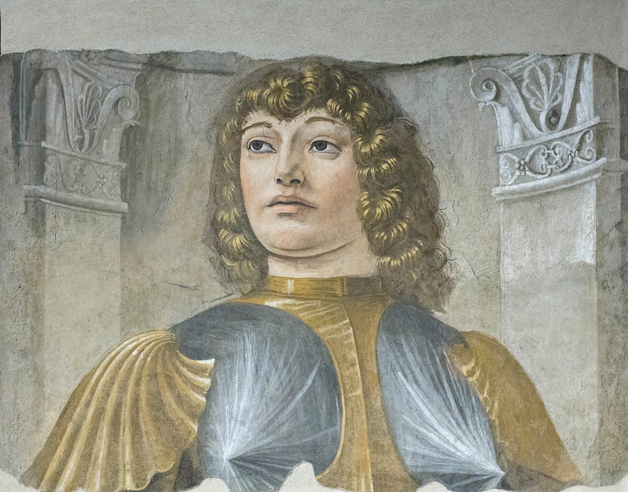 Mies aseistautuneena haarniskan kanssa, n.1487-89 (irrallinen fresko) tekijältä Donato Bramante