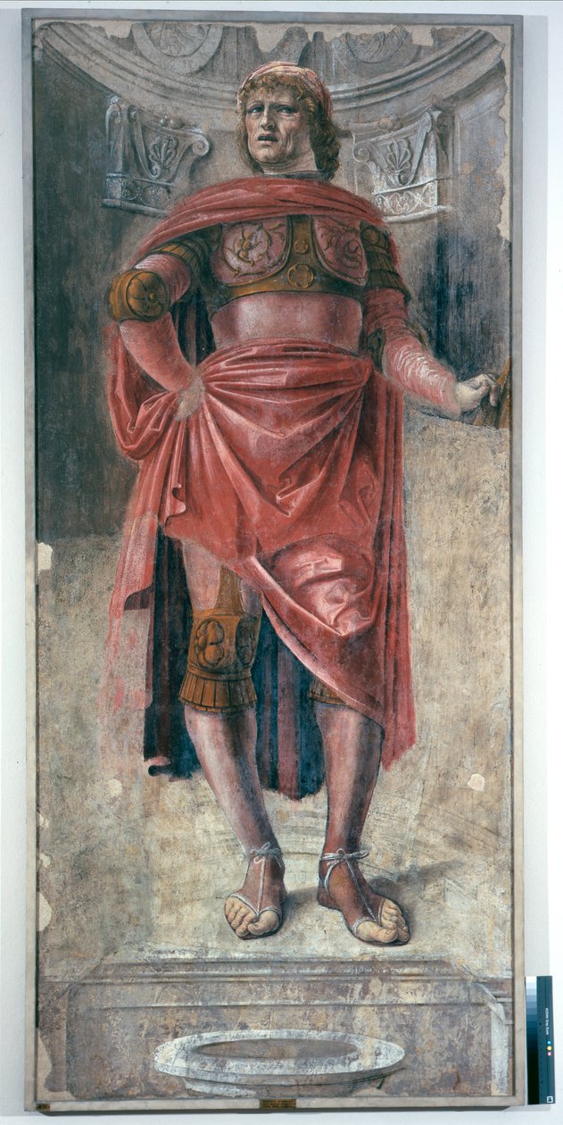 Mies, jolla on kaksikätinen miekka, ac.1486 (irrotettu fresko kankaalle) tekijältä Donato Bramante
