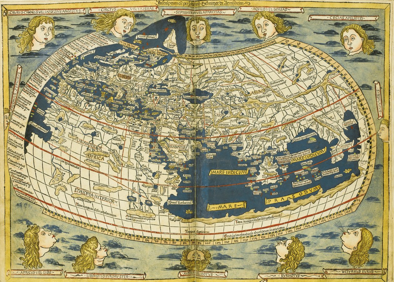 Ptolemaios maailmankartta tekijältä Donnus Nicolaus Germanus