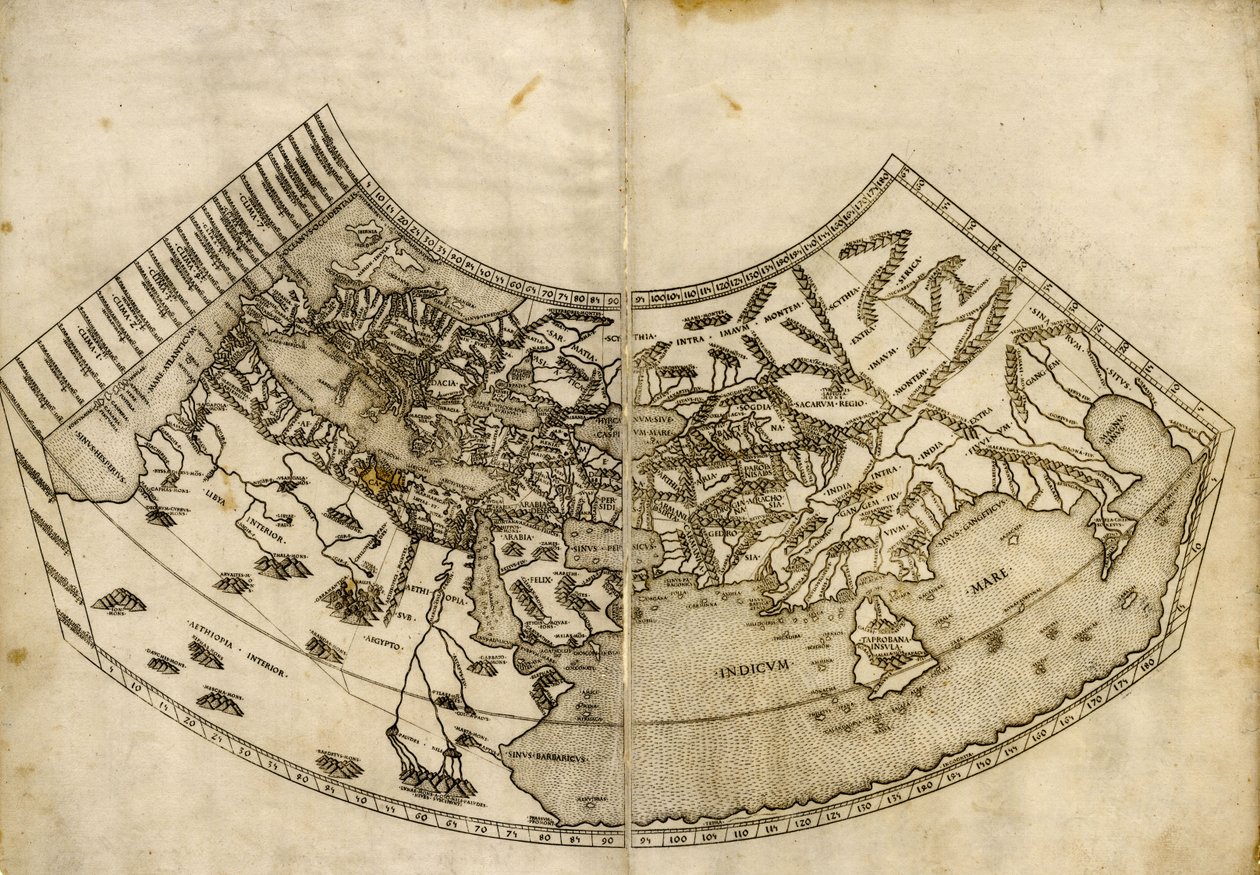 Ptolemaioksen maailmankartta kirjasta 