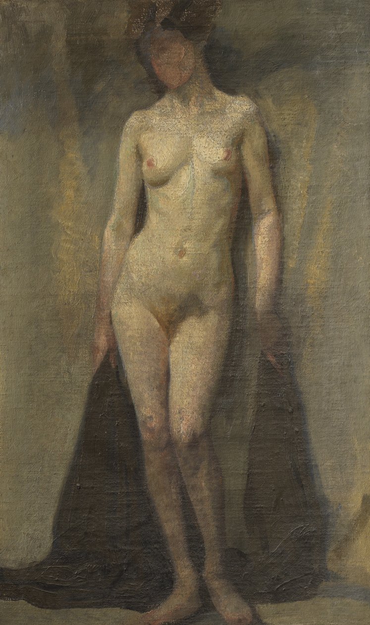 Pysyvä naisen alastonkuva (recto), n. 1910 (öljy kankaalle) tekijältä Dora (attr. to) Carrington