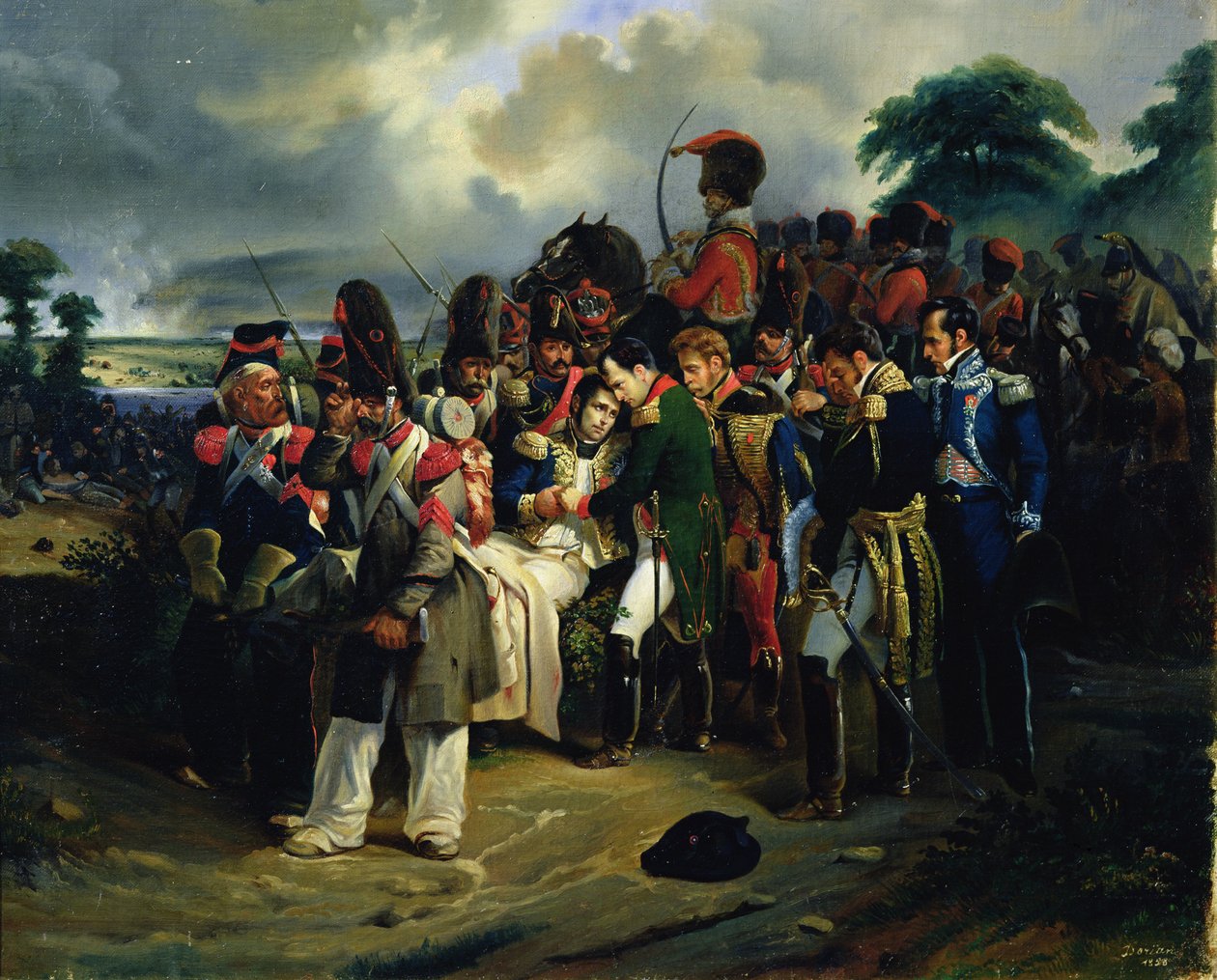 Napoleon jättää hyvästit marsalkka Jean Lannesille, 1858 tekijältä Dorian