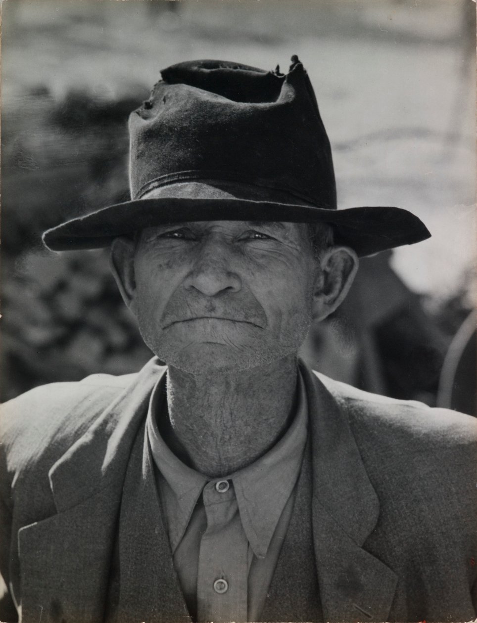 Entinen maanviljelijä Relief Grantissa, Imperial Valley, Kalifornia tekijältä Dorothea Lange