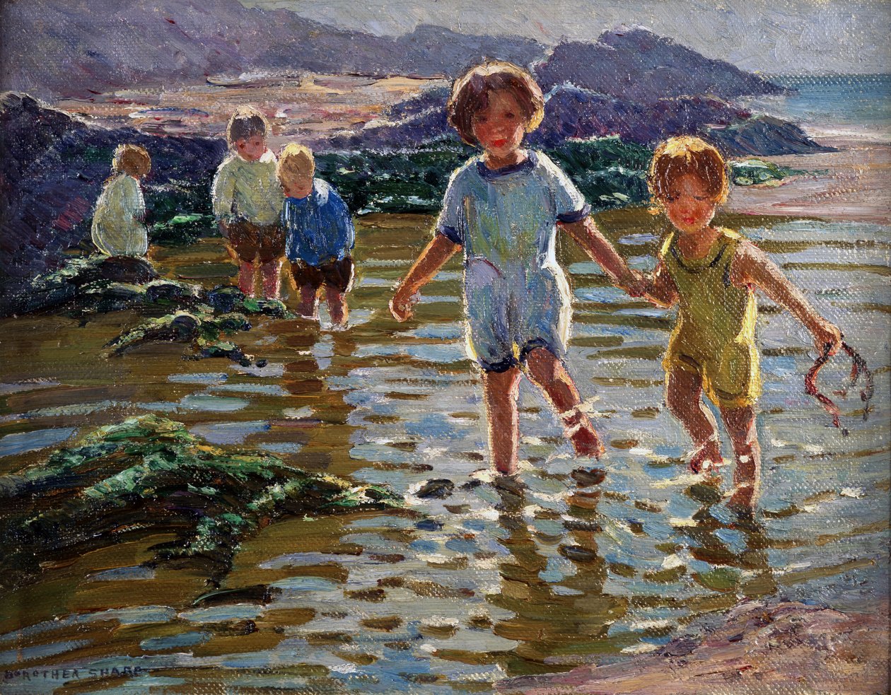 Lapset leikkivät (öljy kankaalle) tekijältä Dorothea Sharp