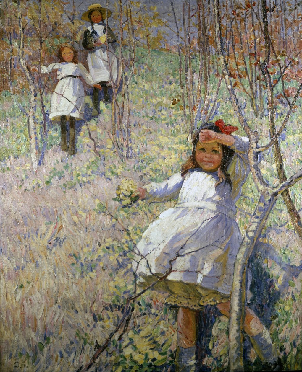 Primrosien poiminta (öljy kankaalle) tekijältä Dorothea Sharp