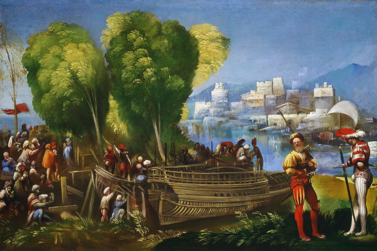 Aeneas ja Achates Libyan rannikolla tekijältä Dosso Dossi