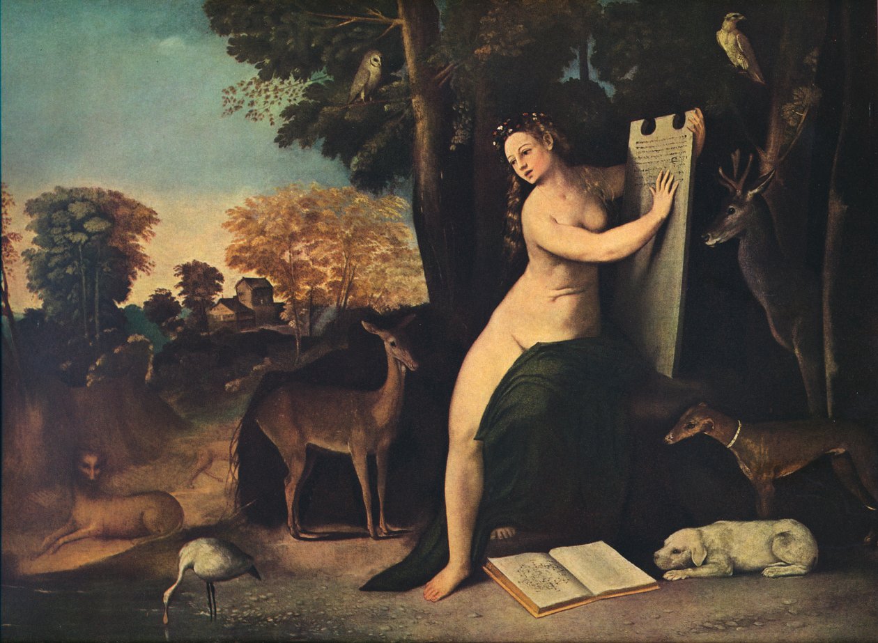 Circe ja hänen rakastajansa maisemassa, c1525 tekijältä Dosso Dossi