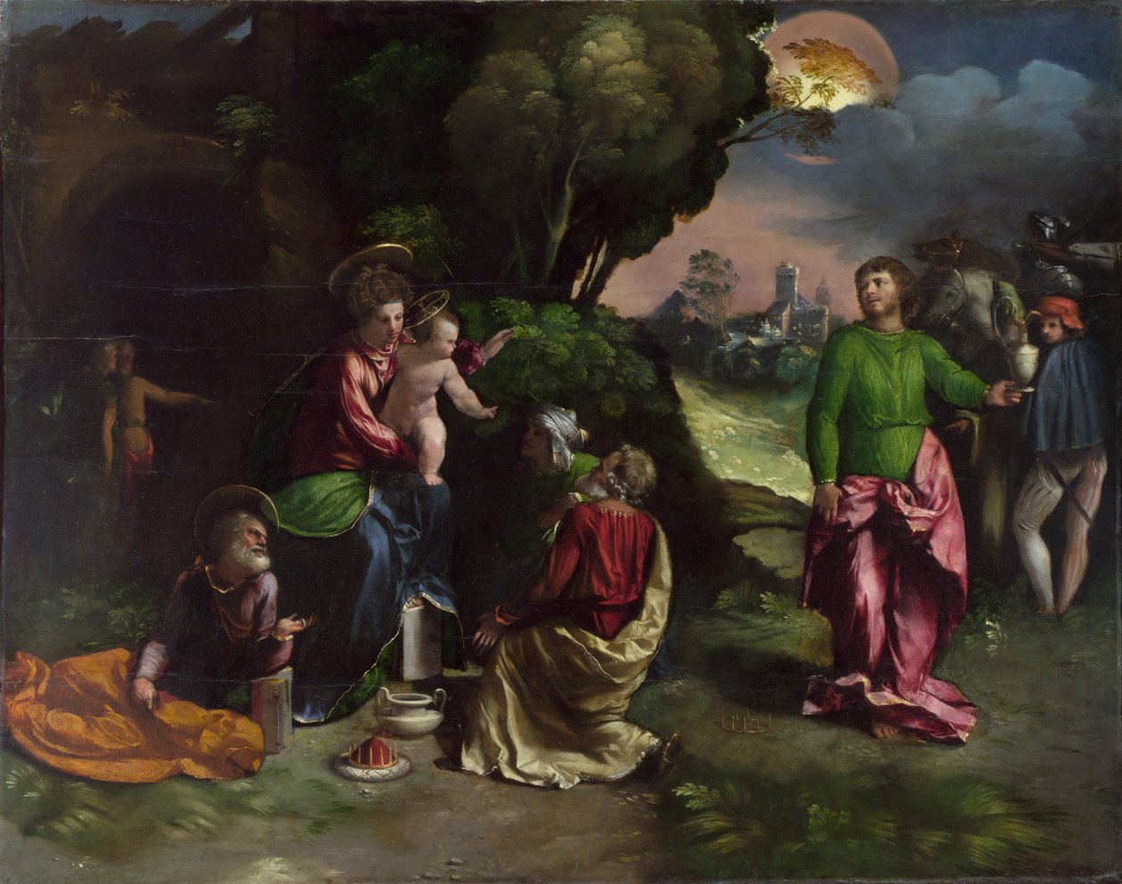 Dossi, Dosso (n. 1486-1542) Kuninkaiden palvonta Öljy puulle n. 1535 National Gallery, Lontoo 85,1x108 tekijältä Dosso Dossi