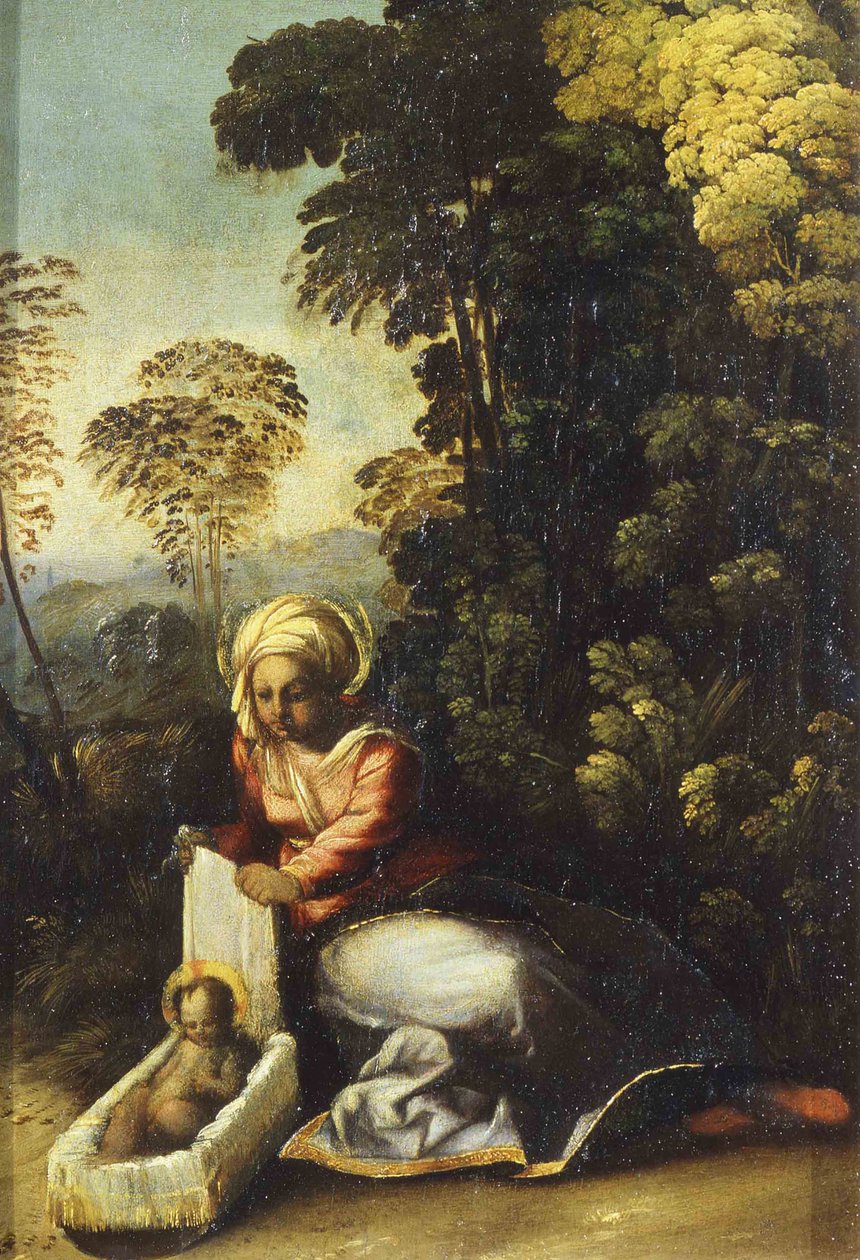 Madonna lapsen kanssa La Zingarella, n. 1513 tekijältä Dosso Dossi