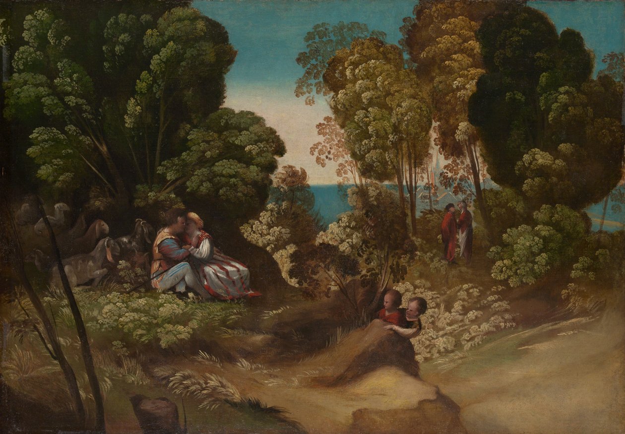 Ihmisen kolme aikakautta, n. 1515-20 (öljy kankaalle) tekijältä Dosso Dossi