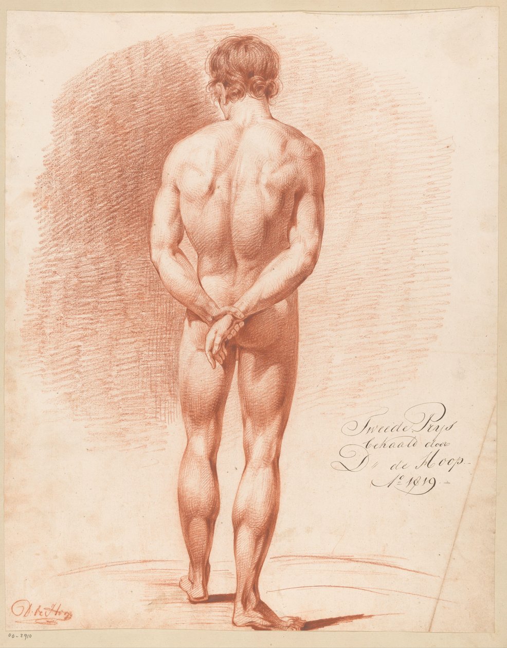Nu masculí dempeus, vista posterior (2n premi 1819) acabat tekijältä Douwe de Hoop