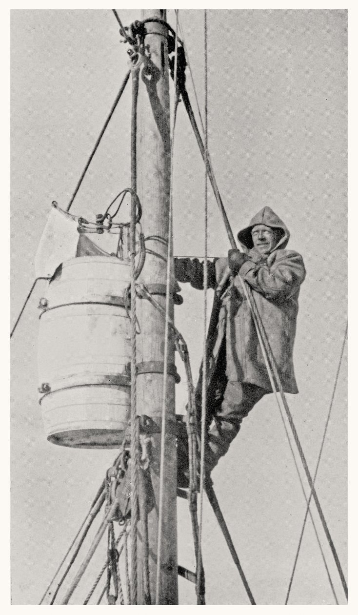 Komentaja Frank Wild (1873-1939) Mastheadissa kestävyysmatkan aikana Etelämantereelle, 1914-1916 tekijältä Dr. Alexander Macklin