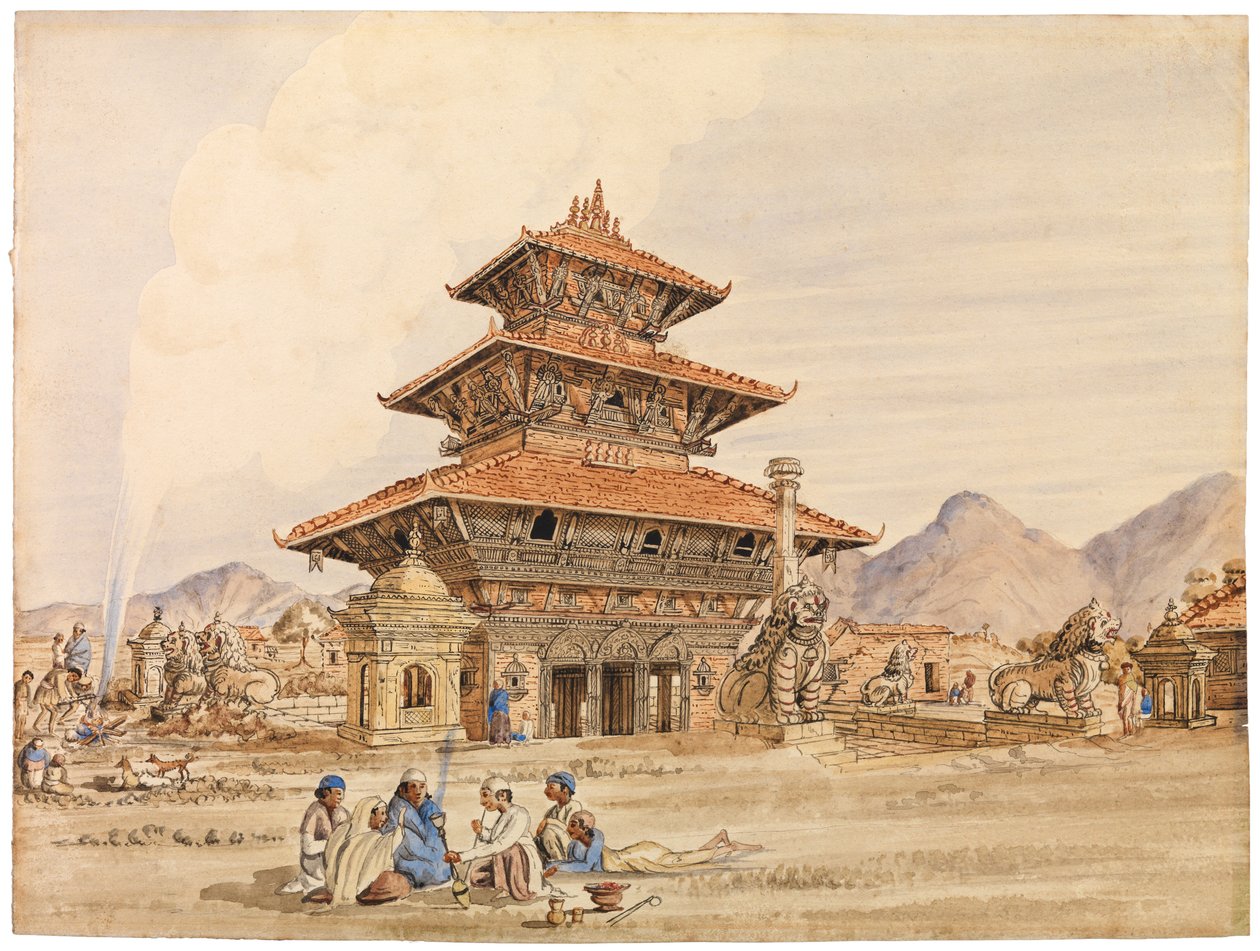 Devin temppeli, Patan, Nepal, 1850-luku tekijältä Dr. Henry Ambrose Oldfield