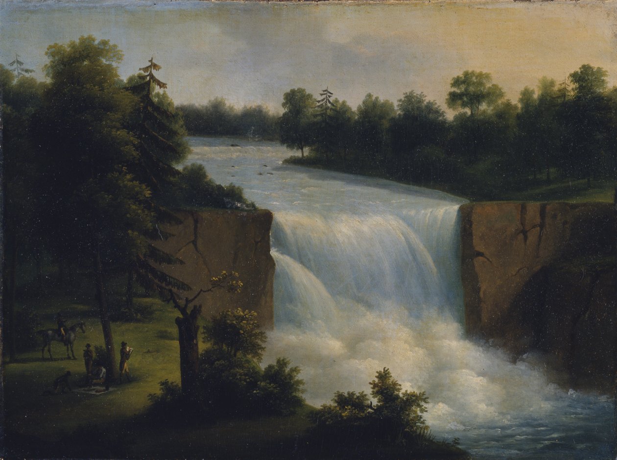 Näkymä Genesee Fallsista, Rochester, New York, 1797, 1823 tekijältä Duc de Montpensier