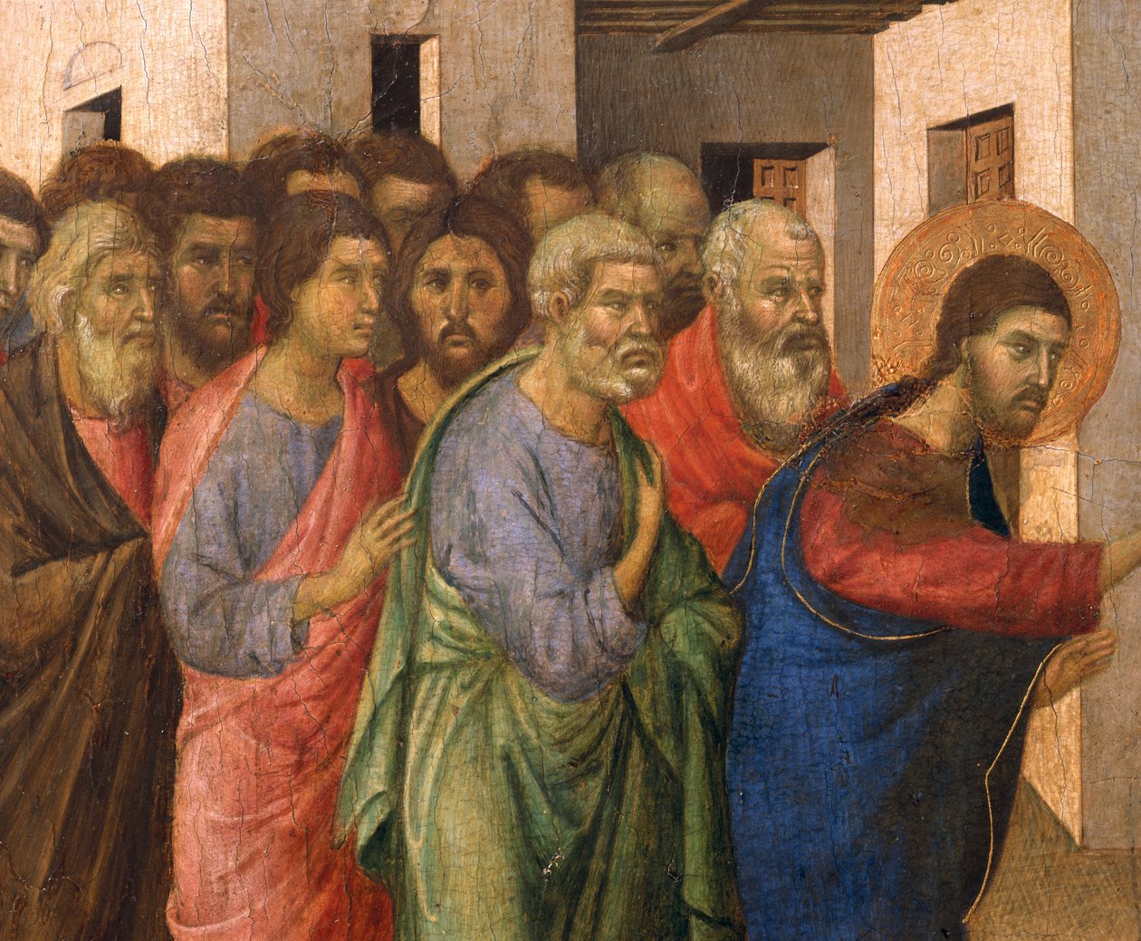 Jeesus avaa sokeana syntyneen miehen silmät, 1311 tempera paneelille, kuva 188963. tekijältä Duccio di Buoninsegna