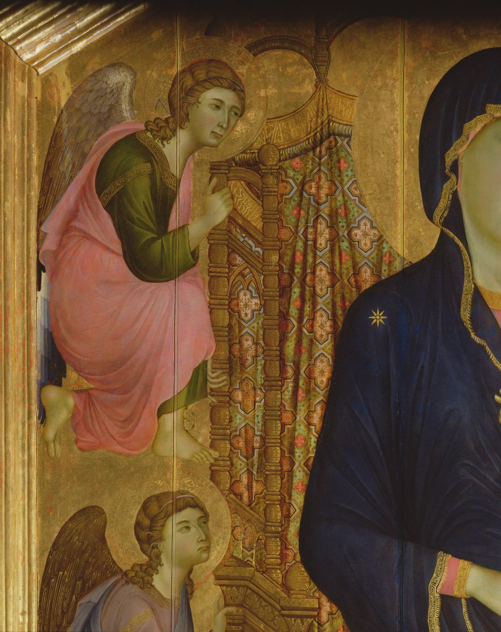 Madonna ja lapsi Rucellai Madonna: enkelin yksityiskohta, 1285 tempera paneelille yksityiskohta 50348:sta tekijältä Duccio di Buoninsegna