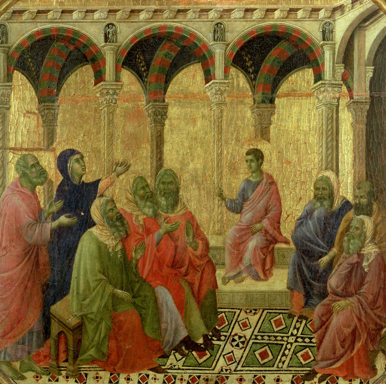 Maesta: Kristus lääkäreiden joukossa, 1308-11 tekijältä Duccio di Buoninsegna