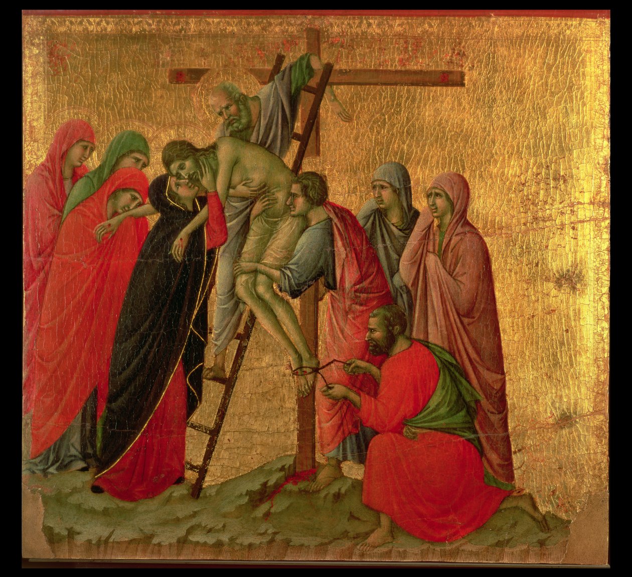 Maesta: Laskeutuminen ristiltä, 1308-11 tekijältä Duccio di Buoninsegna