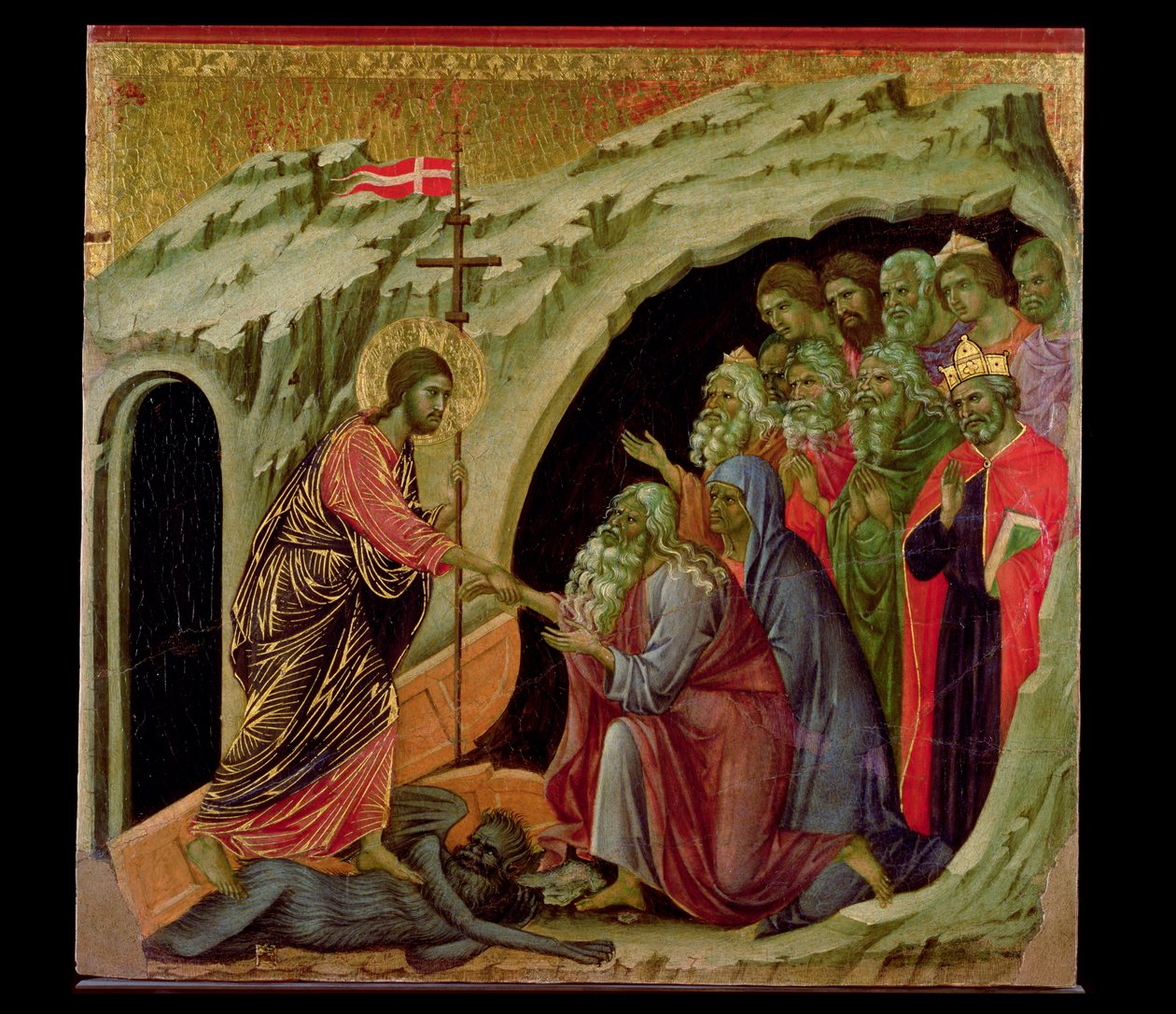 Maesta: Laskeutuminen Limboon, 1308-11 tekijältä Duccio di Buoninsegna