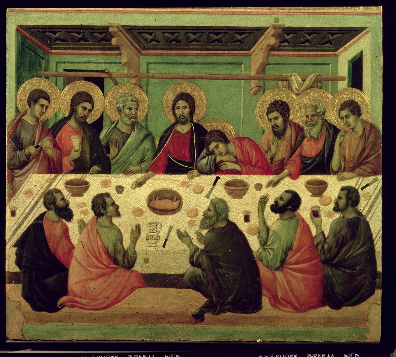 Viimeinen ehtoollinen, kärsimysalttaritaulusta tekijältä Duccio di Buoninsegna