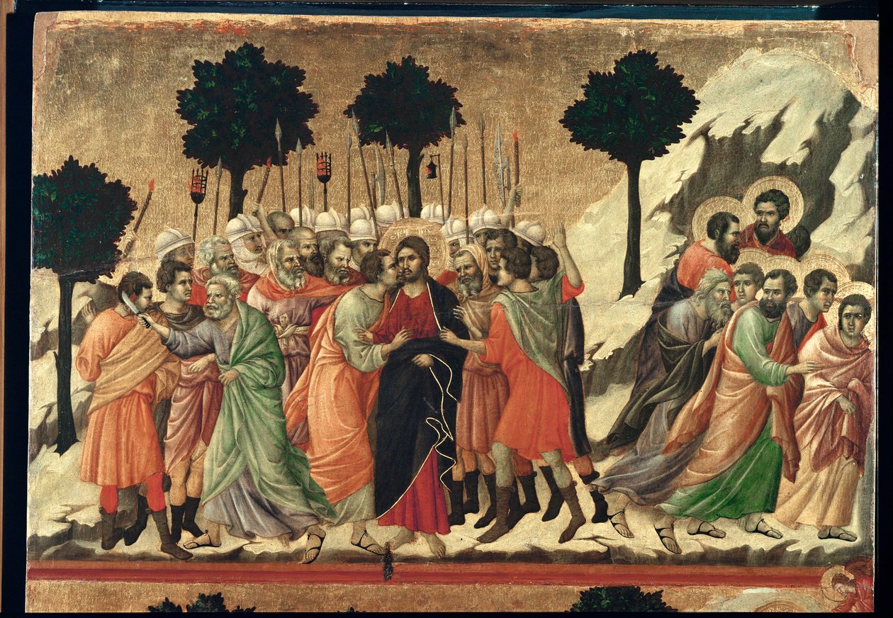 Alttari Maesta, maalattu 1308-1311 Sienan katedraalia varten ... tekijältä Duccio di Buoninsegna