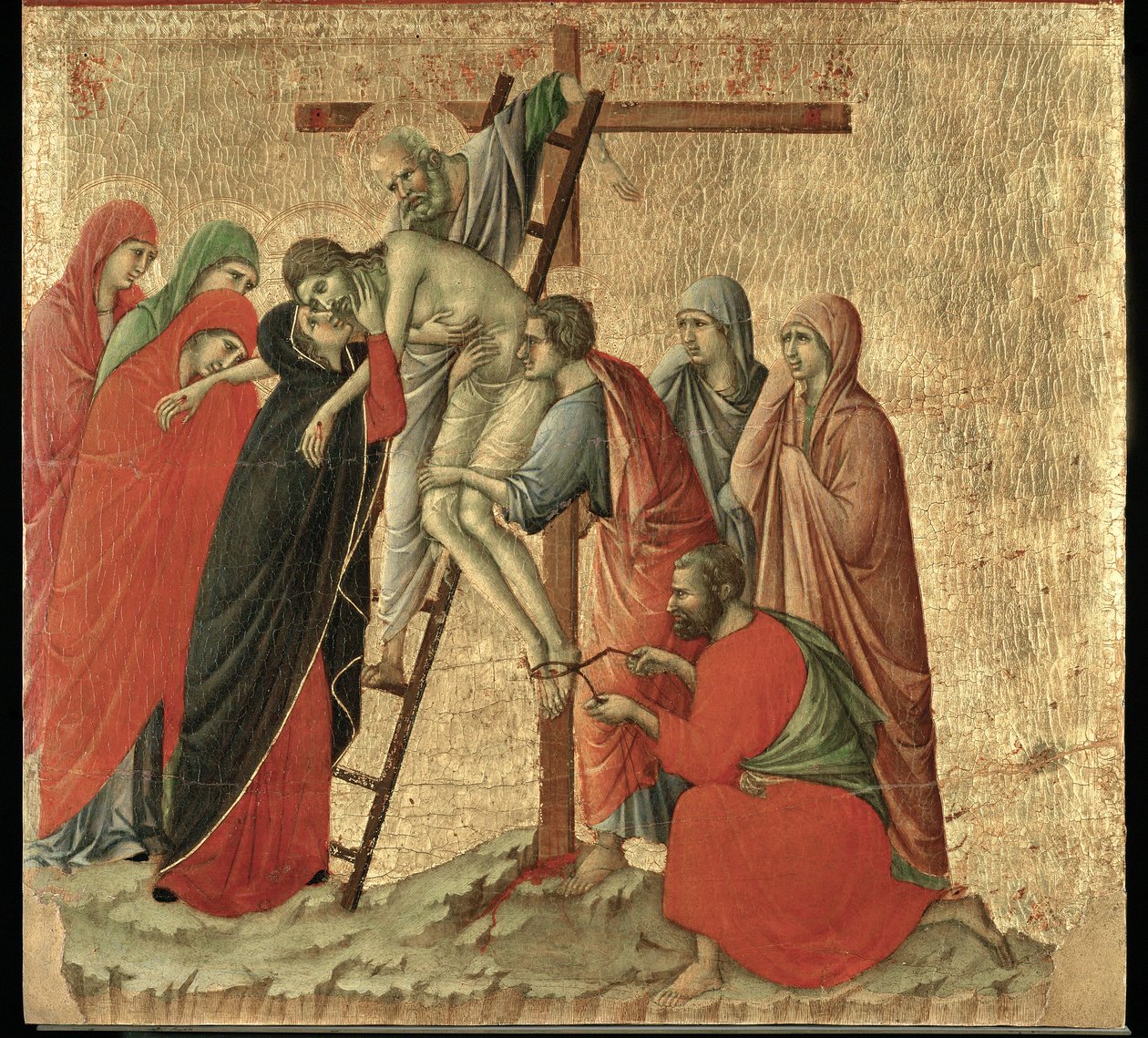 Alttari Maesta, maalattu 1308-1311 Sienan katedraalia varten ... tekijältä Duccio di Buoninsegna