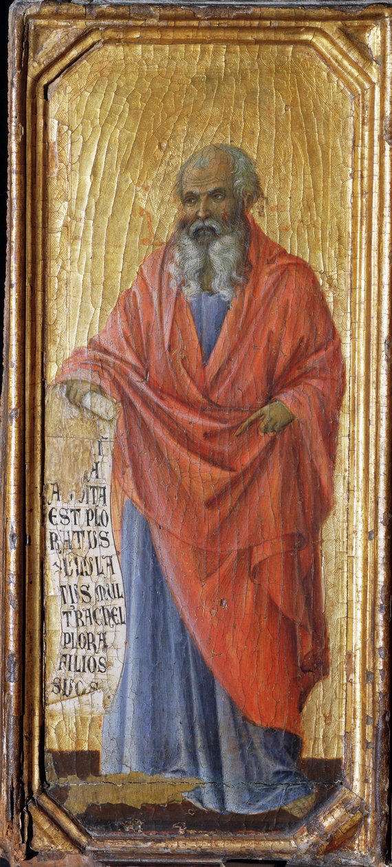Profeetta Jeremia - tempera ja kulta paneelissa tekijältä Duccio di Buoninsegna