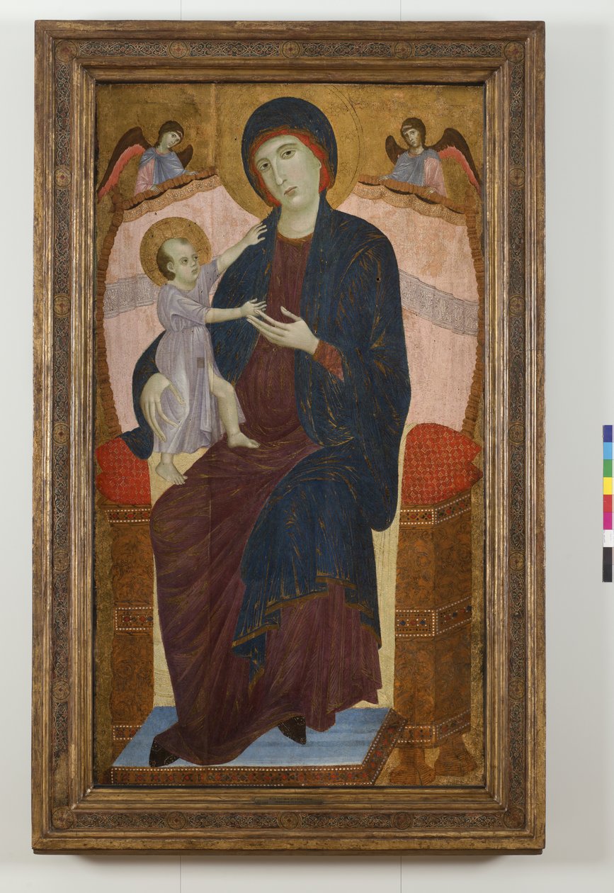 Madonna ja Child Enthroned ja Enkelit, 1280-85 tekijältä Duccio di Buoninsegna