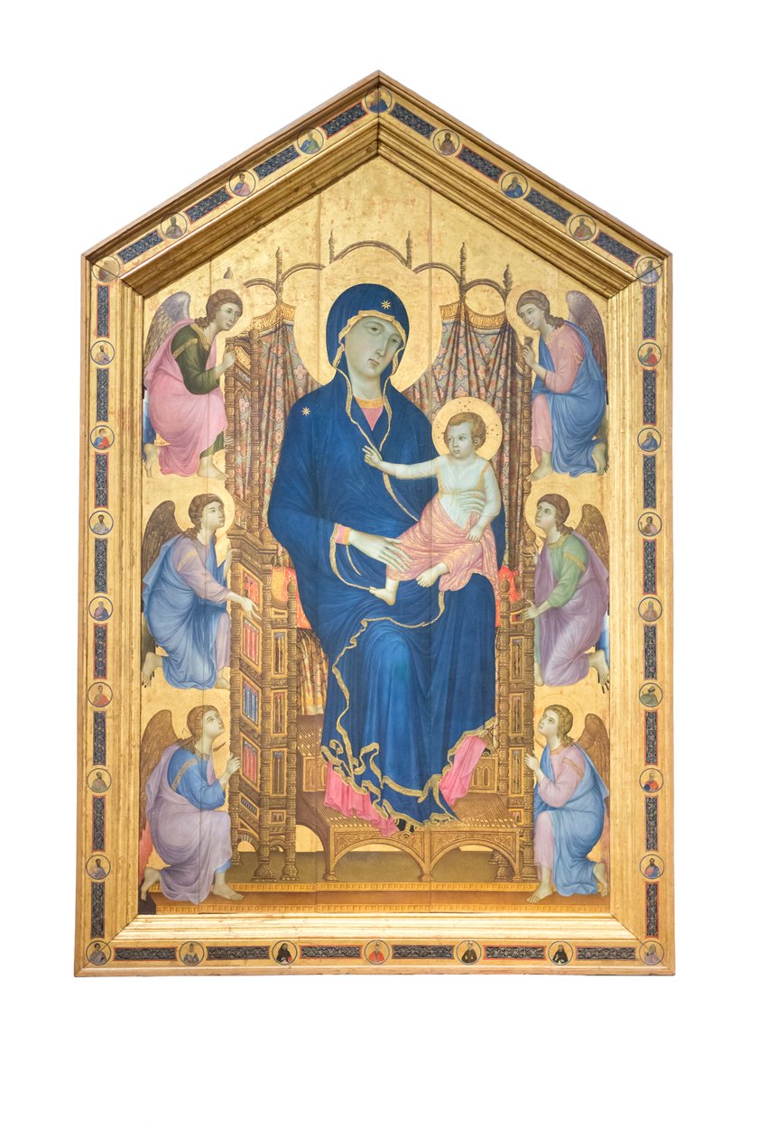 Madonna ja lapsi valtaistuimella enkelien kanssa tekijältä Duccio di Buoninsegna