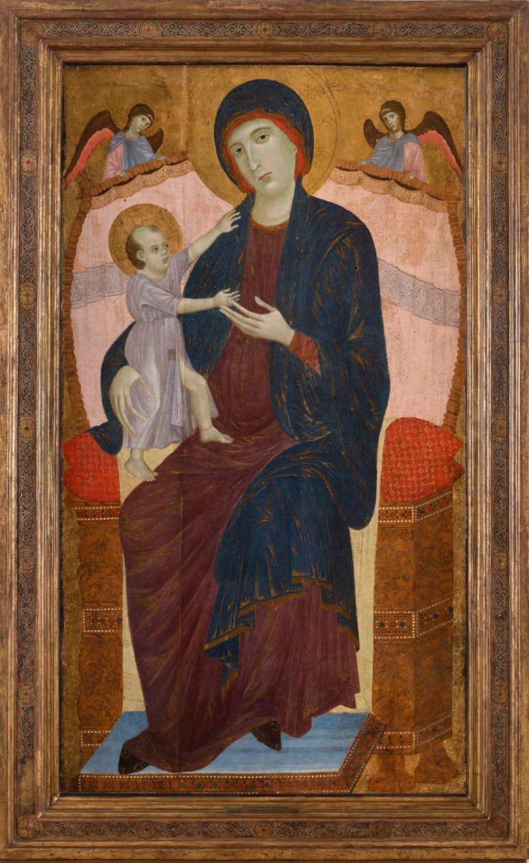 Madonna ja lapsi valtaistuimella enkelien kanssa, n. 1280. tekijältä Duccio di Buoninsegna
