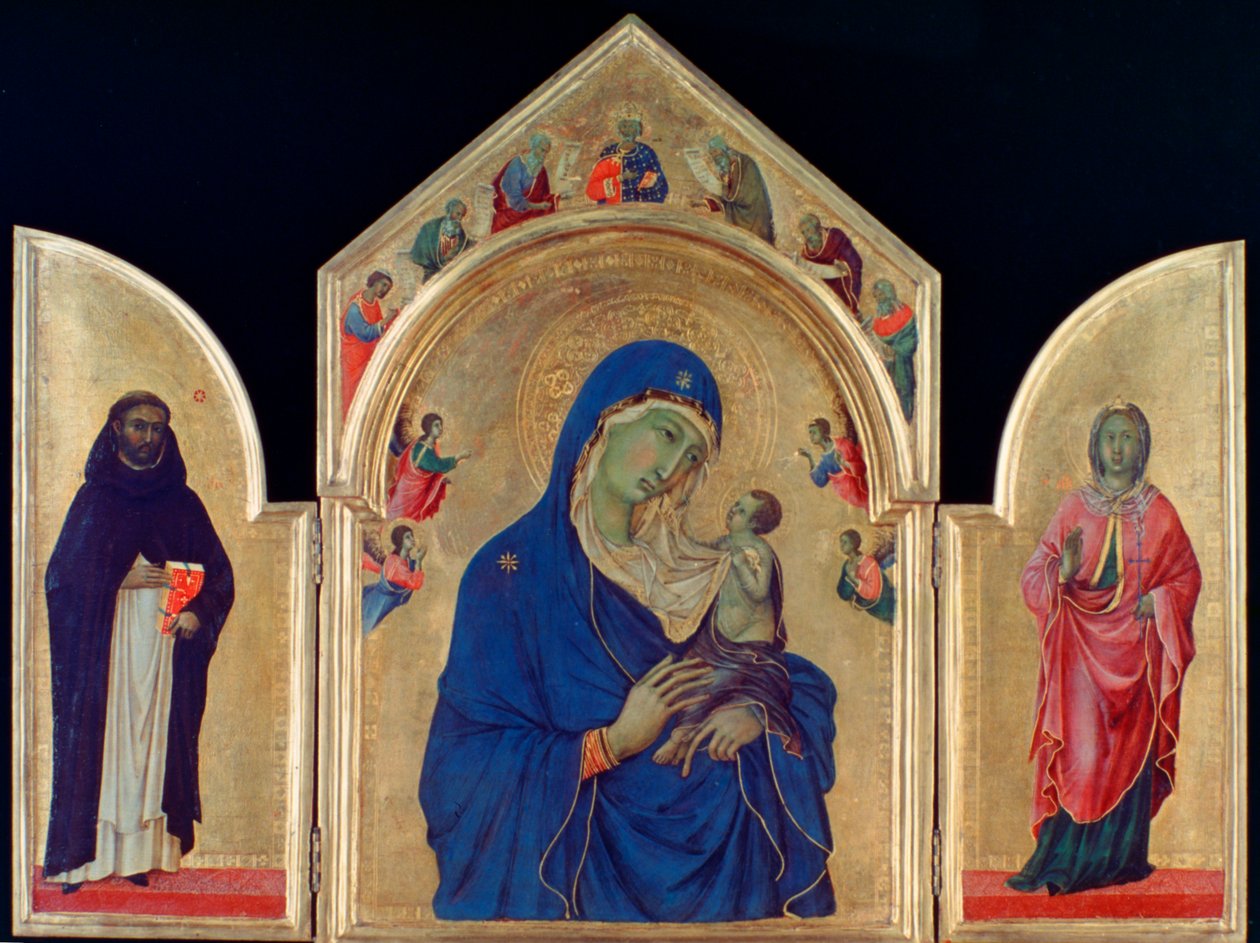 Madonna ja lapsi Pyhän Dominicin ja St Aurean kanssa, c1315 tekijältä Duccio di Buoninsegna